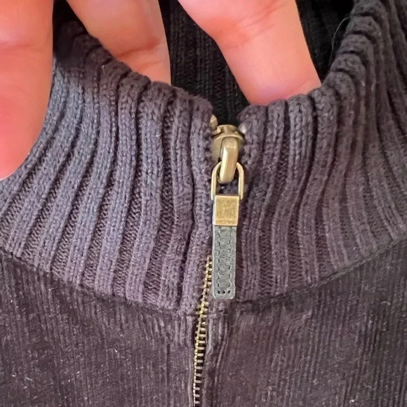 Lauren Ralph Lauren Womens Knit Corduroy Utility Jacket Zip Black‎ Size Large - Picture 5 of 7